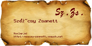 Szécsy Zsanett névjegykártya