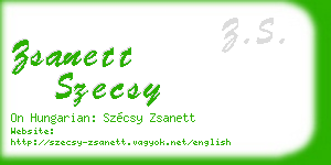 zsanett szecsy business card